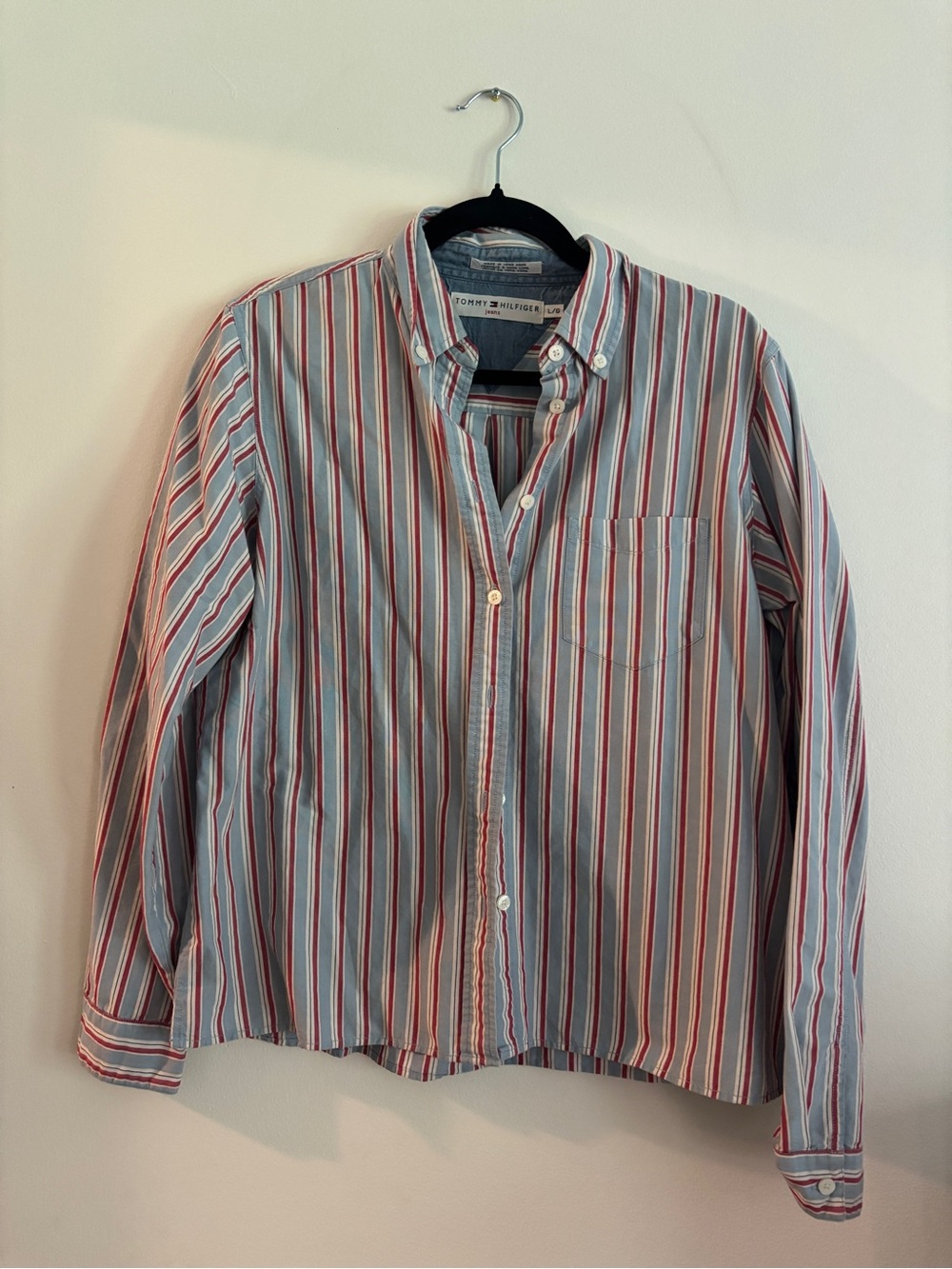 Tommy Hilfiger Blue & Red Stripe Button-Down Shirt